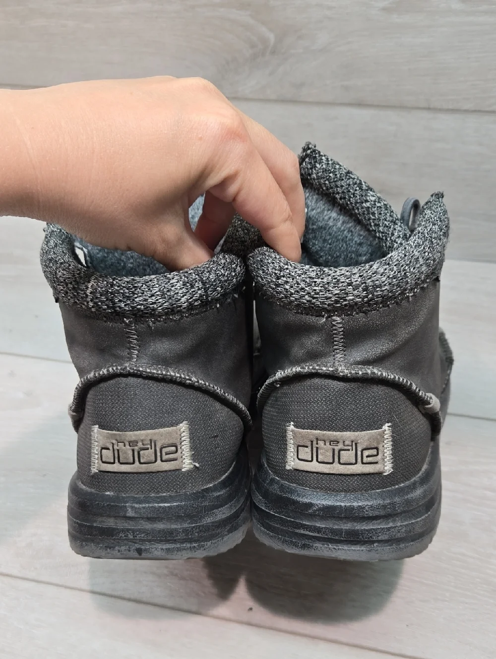 Hey Dude Men's Bradley Granite Gray Suede High Top Ankle Boots Shoes Sz 9